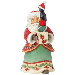 Jim Shore Heartwood Creek Santa with Presents and a Penguin Pint-Sized Figurine